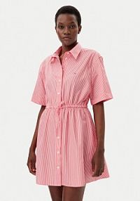 Sukienka Tommy Jeans różowa Koszulowa