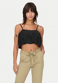 Top ONLY czarny damski Lou 15342566  Cropped Fit