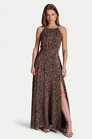 Sukienka wieczorowa Swing brązowa 