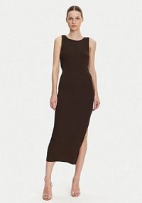 Sukienka dzianinowa Guess brązowa 