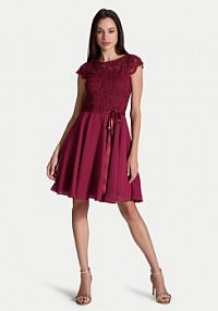 Sukienka koktajlowa Swing bordowy 77760510  Regular Fit