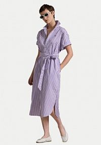 Sukienka Polo Ralph Lauren fioletowa Koszulowa