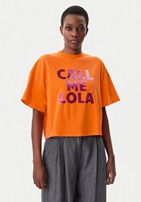 T-shirt LOLA CASADEMUNT pomarańczowy damski 