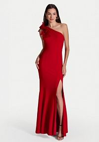 Sukienka wieczorowa Swing czerwona 5AI00600  Slim Fit