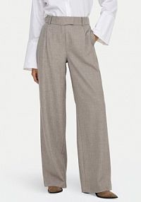 Spodnie eleganckie ONLY beżowe damskie Materiałowe Linda 15336761  Straight Fit