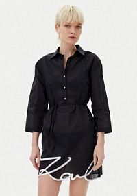 Sukienka KARL LAGERFELD czarna Koszulowa