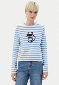 Bluzka KARL LAGERFELD niebieska damska 