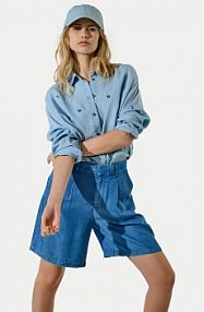 Szorty ONLY niebieskie damskie Materiałowe Charis 15337935  Loose Fit