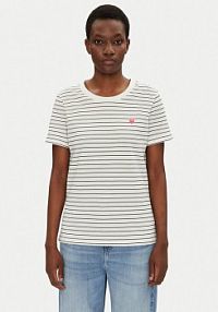 T-shirt Fransa biały damski 20615521  Regular Fit