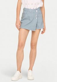 Szorty jeansowe ONLY niebieskie jasne Spódnico- Milly 15338617 Błękitny Regular Fit