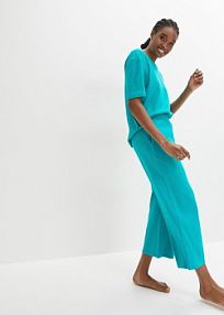 Piżama /strój domowy w prążek, ze spodniami typu culotte  damska Bonprix