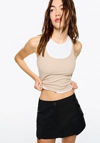 Spódnicospodenki cargo Bershka czarne