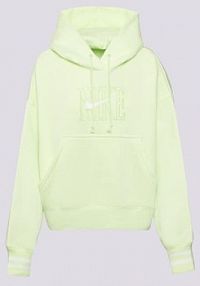 Bluza z kapturem Nike zielona damska W Nsw Phnx Flc Oos Gx Po Hdy