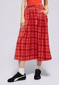 Spódnica Puma czerwona Woven Midi Aop Pleated Skirt