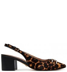 Sandały na obcasie Guess brązowe