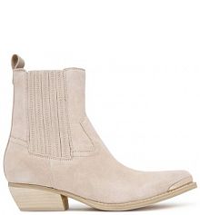 Botki na obcasie Guess beżowe