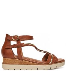 Sandały na obcasie Tamaris brązowe