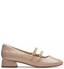 Półbuty na obcasie Clarks beżowe