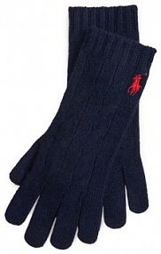 Rękawiczki Polo Ralph Lauren granatowe damskie