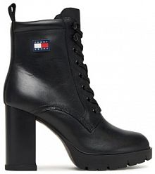 Botki na obcasie Tommy Jeans czarne