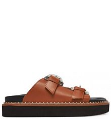 Klapki Coccinelle brązowe damskie