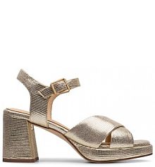 Sandały na obcasie Clarks złote