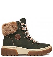 Botki Rieker zielone damskie