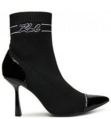 Botki na obcasie KARL LAGERFELD czarne