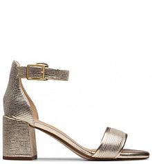 Sandały na obcasie Clarks złote