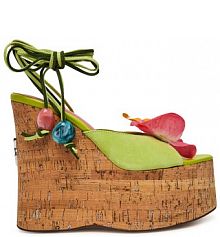 Sandały na obcasie Naked Wolfe zielone