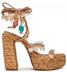 Sandały na obcasie Naked Wolfe beżowe