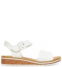 Sandały na obcasie Rieker białe