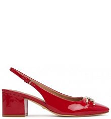 Sandały na obcasie Guess czerwone