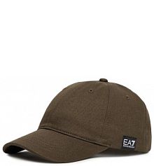 Czapka z daszkiem EA7 Emporio Armani brązowa damska