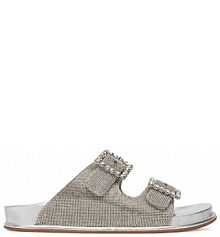 Klapki Le Silla srebrne damskie