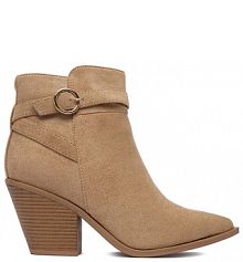 Botki na obcasie DeeZee beżowe