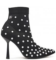 Botki na obcasie KARL LAGERFELD czarne