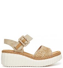 Sandały na obcasie Rieker beżowe