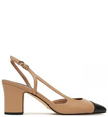 Sandały na obcasie Guess beżowe