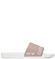 Klapki EA7 Emporio Armani beżowe damskie