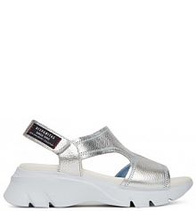 Sandały na obcasie Hispanitas srebrne