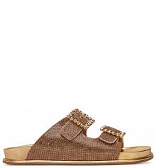 Klapki Le Silla złote damskie