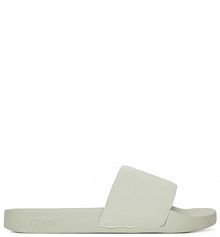 Klapki Tommy Jeans zielone damskie