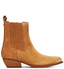 Botki na obcasie Guess brązowe