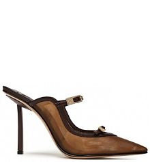 Klapki Le Silla srebrne damskie