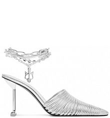 Klapki Naked Wolfe srebrne damskie