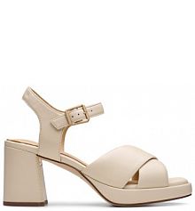 Sandały na obcasie Clarks écru