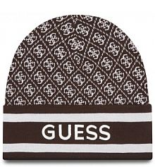 Czapka zimowa Guess brązowa damska