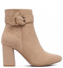 Botki na obcasie DeeZee beżowe