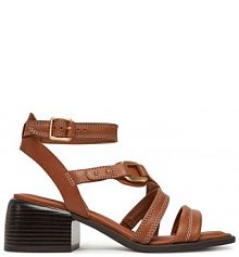 Sandały na obcasie Clarks brązowe